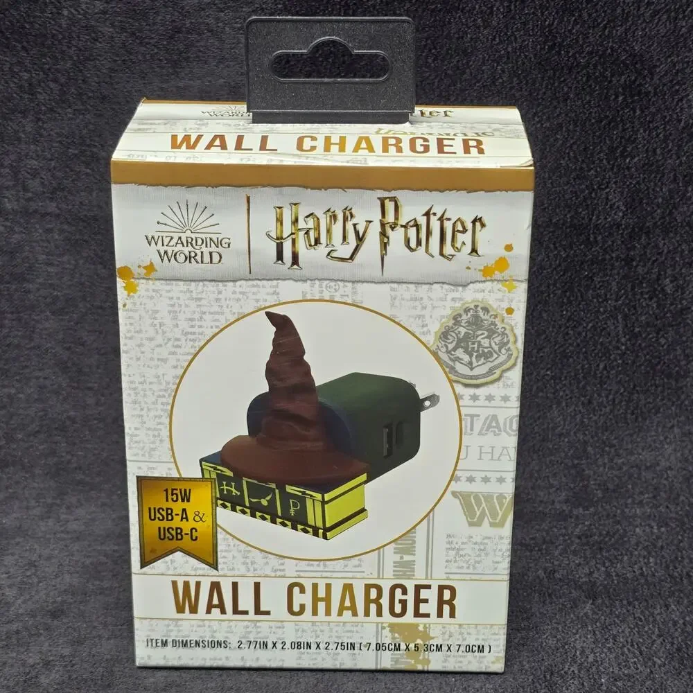 Harry Potter Sorting Hat Wall Charger & Hermione USB-C Cable 4 Feet